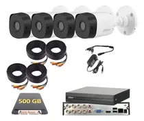 Comprar Kit Circuito Cerrado 4 Cámaras Dvr 8 Dahua 1080p 500gb