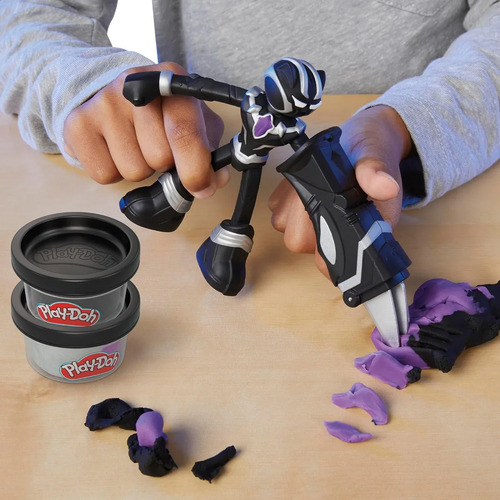 Play-doh Marvel Pantera Negra Figura Y Accesorios Color Negro