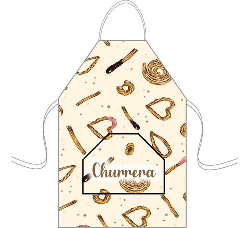 Delantal Cocina Mediano Para Niños Mini Chef Personalizado Churros 4 Personalizado