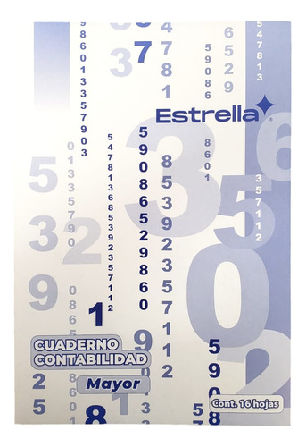 Cuaderno Contabilidad Mayor Con 16 Hojas Estrella Engrapado