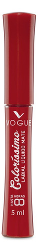 Labial Líquido Vogue Indeleble Larga Duración Colorisimo 5ml Acabado Matte Color Amaranto