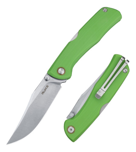 Navaja Ruike P882 8,5cm Backlock Acero Dureza 57-59hrc. Color Verde