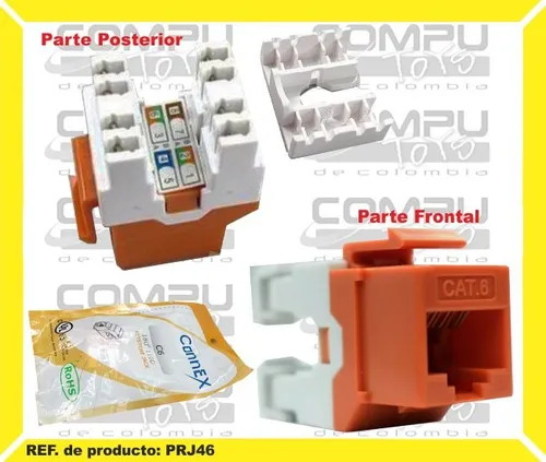 Zprj46 Keystone Rj45 Categoria 6 Para Faceplate Computoys