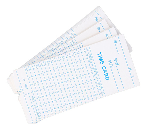 Tarjeta Employee Time Sheet, 100 Unidades, 7,09 X 3,27 Pulga