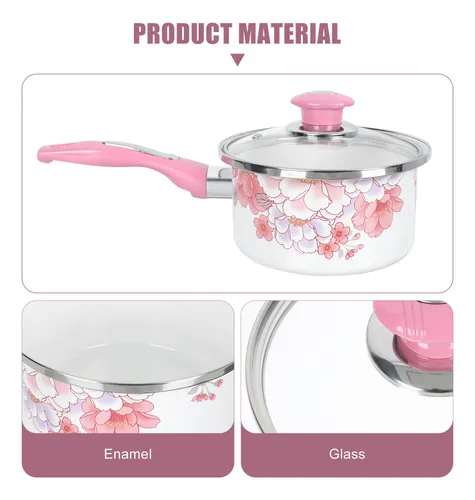 Yardwe Sarten De Esmalte Antiadherente Para Leche, Olla Para