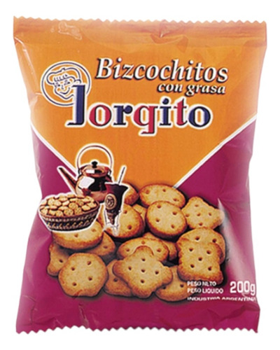 Bizcochitos Con Grasa Jorgito De 200g Pack 10u