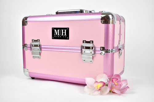 Maletin De Maquillaje Profesional Cosmetiquera Neceser Color Rosa