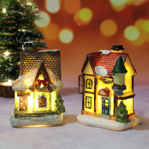 Diy Resina Navidad Led Luz Casa Estilo 1 Pequeña Estilo 1