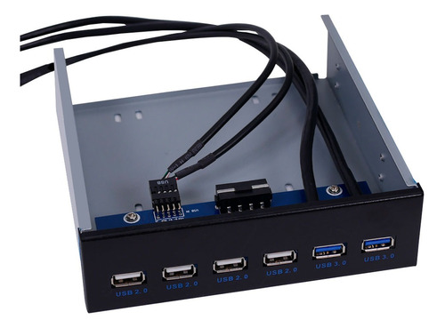 Panel Frontal 5.25'' 2 Usb 3.0 4 Usb 2.0 Para Gabinete Duaitek Frnt-2