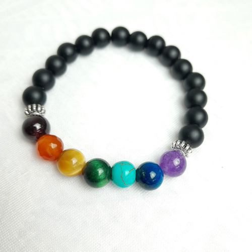 Pulsera Mujer Siete Chakras Piedras Naturales Calidadpremium