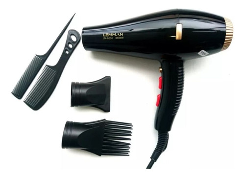 Secador De Cabello Lemman 6000 W 3 Velocidades 4 Accesorios