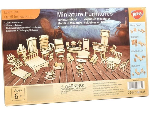 1set  34pcs Muebles De Casa De Muñecas  Rompecabezas 3...