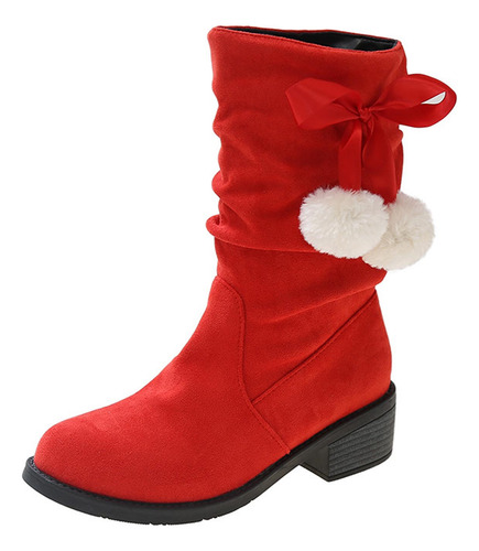 E Botas De Invierno Para Mujer, Zapatos De Tacón Bajo, Cómod