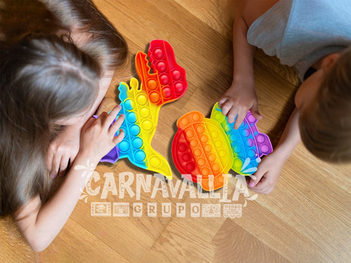 Imagen 7 de 9 de Pop It Juguete Burbujas Antiestres Colores Dinosaurio Rex