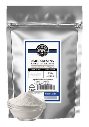 Carragenina Kappa En Polvo X250gr Pura - g a $188