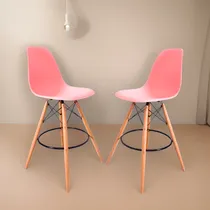 Comprar Set 2 Bancos Sillas Altas Eames Comedor Cocina Minimalista