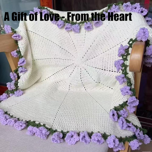 Para Ramo De Flores Hecho A Mano A Ganchillo, Manta Rosa