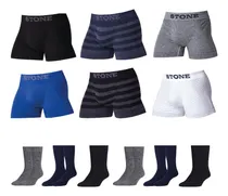 Comprar Boxer X12 Stone Surtido + 12 Pares Media Caña Stone