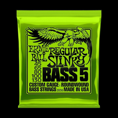 Imagem 4 de 5 de Encordoamento Baixo 5 Cordas 045 Ernie Ball Regular Slinky