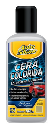 Cera Automotiva Colorida Prata/cinza Autoshine 140ml