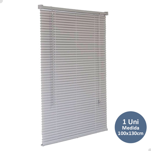 Cortina Persiana Horizontal Pvc 25mm Para Janela 100x130cm Cor Cinza