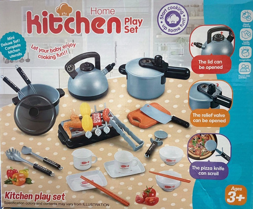 Set Juguete De Cocina  Con 36 Utensilios Para Niños