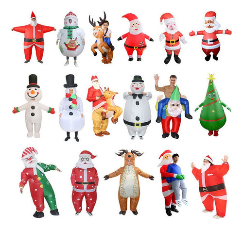 Santa Claus Abraza Ropa Humana, Ropa Inflable De Navidad