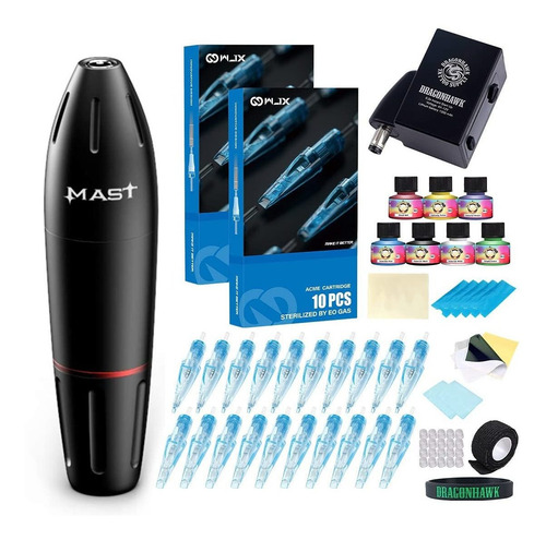 Mast Wireless Rotary Tattoo Pen Machine Kit B1 Batería...