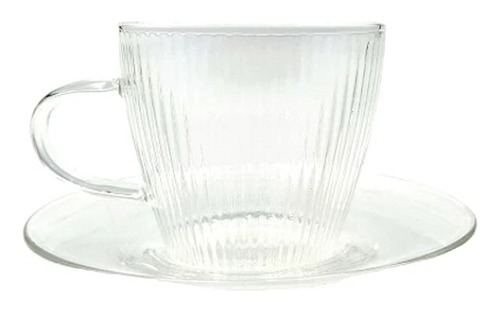 Set 4 Tazas De Vidrio Plato Café Cappuccino Glasso Té 110ml