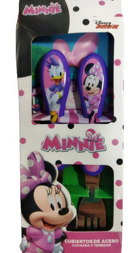 Disney Junior Minnie Cubiertos De Acero Cuchara Y Tenedor