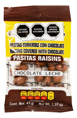 9 Pack Pasitas Cubiertas Con Chocolate Laposse 40