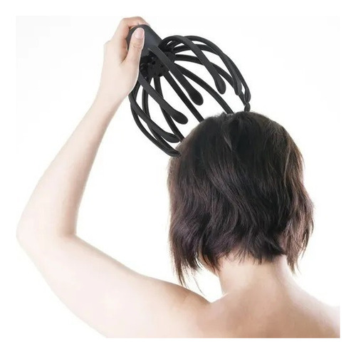 Massageador Elétrico Sem Fio Cabeça Relaxante 3 Velocidades Cor Preto USB