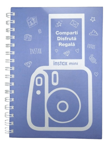 Cuaderno Instax Mini A5 15x21 Rayado Anillado 80 Hojas Color Azul