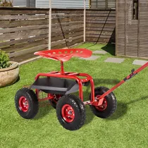 Comprar Asiento De Jardín Rodante Carrito De Jardín Con Asiento Rojo
