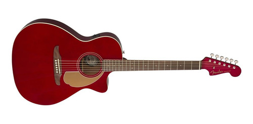 Imagen 3 de 5 de Guitarra electroacústica Fender California Newporter Player candy apple red