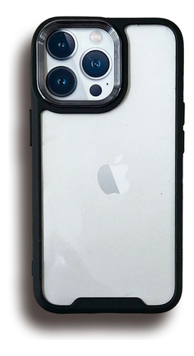 Funda Transparente Para iPhone 14 - Cromado Black