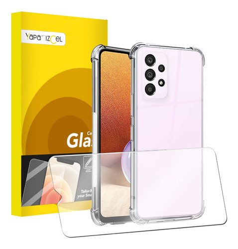 Mica + Funda Samsung Acrilico Rigido Transparente Uso Rudo Nombre Del Diseño A32 Color Transparente