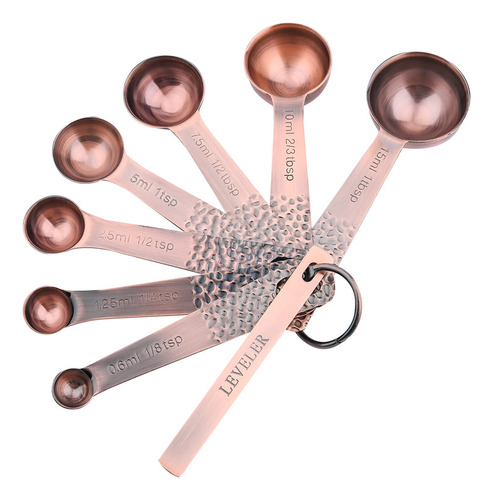 Smithcraft Juego De 7 Cucharas Medidoras Chapadas En Cobre P