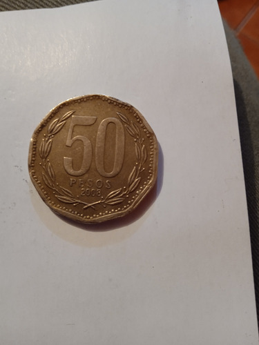 Moneda De 50 Pesos Chile Con La Palabra Thenot