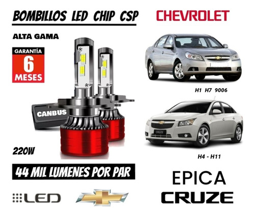 Bombillo Led Chip Csp 44 Mil Lumenes 220w Chevrolet Cruze