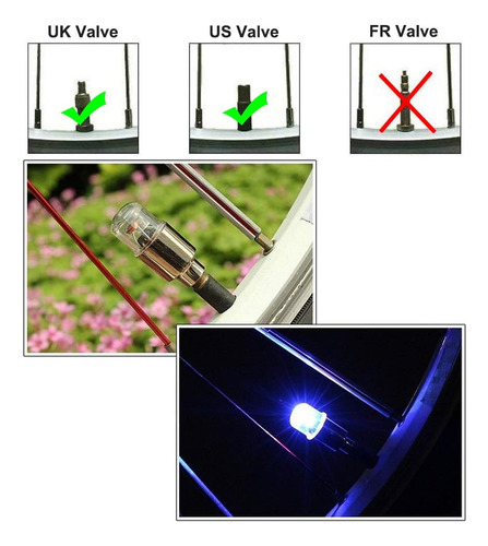 12 Luces Led Parpadeantes Para Rueda, Luces Para Válvula De