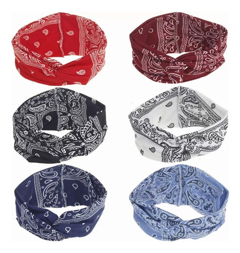 6pcs Bohemias Banda Elástica Diadema Mujer Cabello Turbante