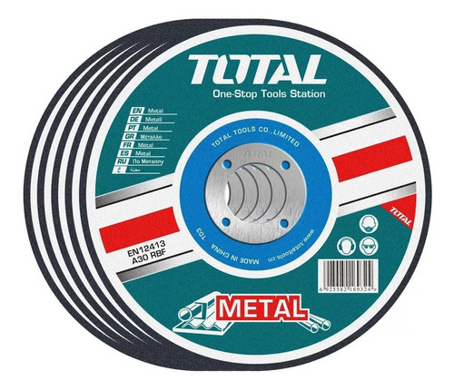 Disco Corte Metal Total 230mm (9) 1.9mm Amoladora - 5un