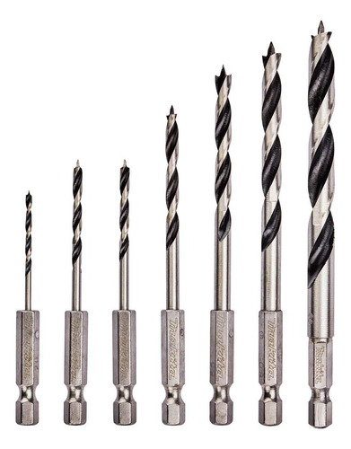 Conjunto de brocas para madeira 2, 3, 4, 6, 8 mm, 7 unidades - Makita