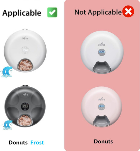 Ipettie - Bandeja De Comida De Repuesto Para Comedero Automático Donut Frost, 6 Porciones Aisladas, Sin Bpa