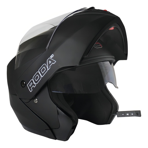 Casco para moto Roda Revenge bluetooth negro solido talle ML