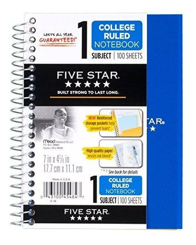 Cuaderno Espiral, Block N Mead Five Star Mea45484 - Cuaderno