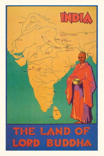 Vintage Journal India, Lord Buddha Travel Poster, De Found Image Press. Editorial Found Image Pr, Tapa Blanda En Inglés