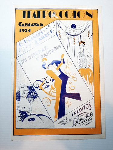 Carnaval 1934 Rosario Art Deco Publicidad Antigua Ro 1309