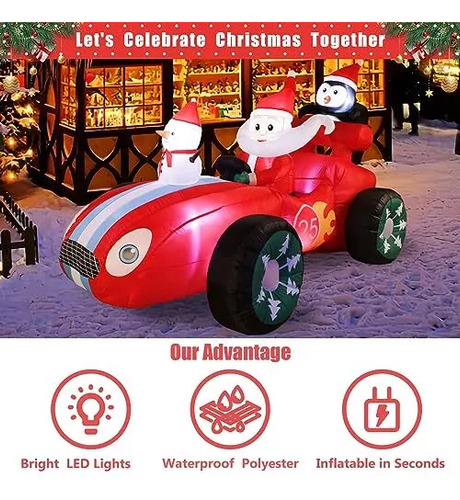 Papa Noel Inflable 8ft Christmas Race - A Pedido_exkarg